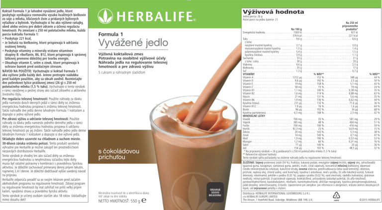 Herbalife Formula 1 - Jemná čokoláda SKU 4468